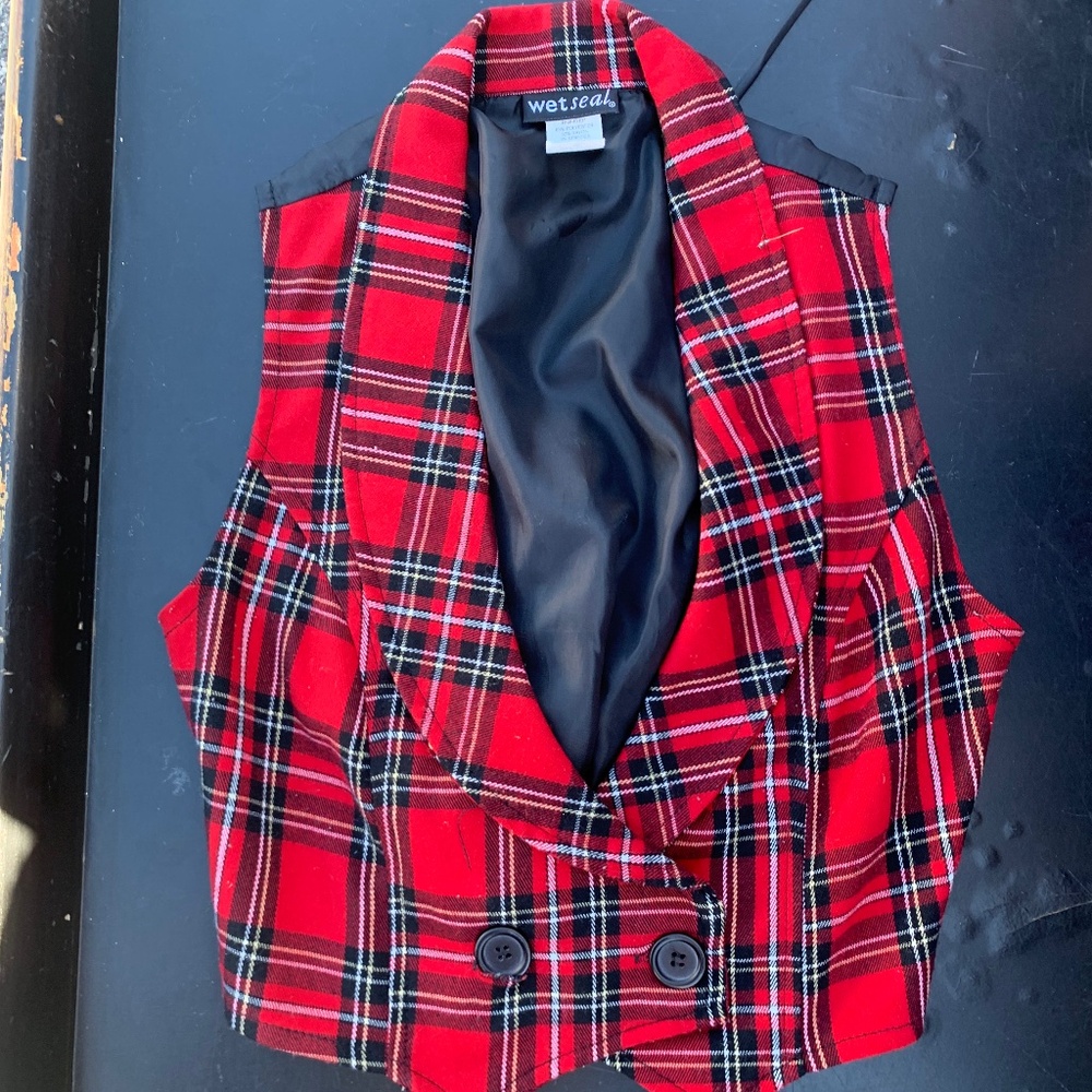 Plaid cropped Vest